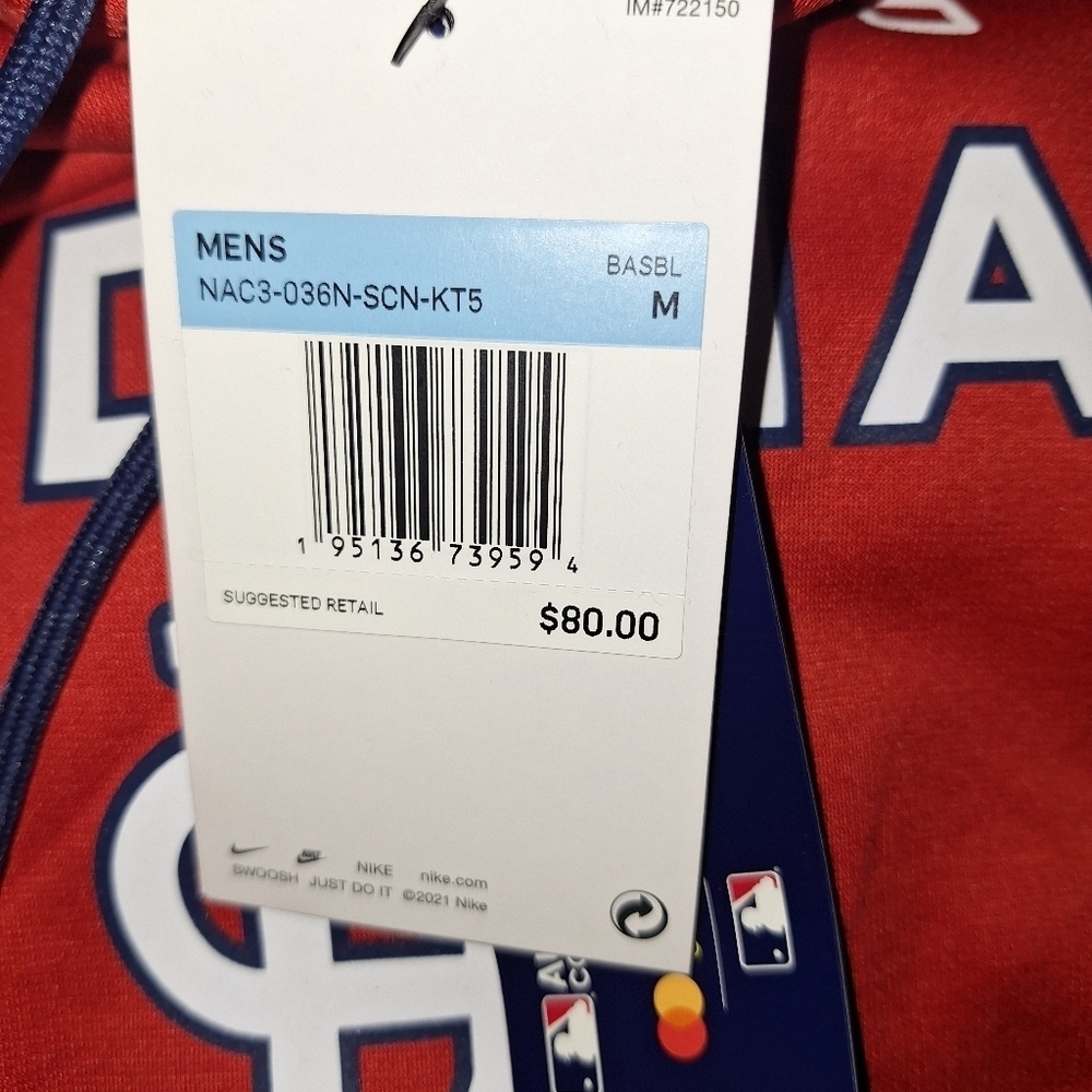 Nike Official MLB St. Louis Cardinals Red and Navy Hoodie In A Size Medium. NWT - Picture 4 of 10